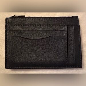 Coach Dark Navy Multiway Zip Leather Cardholder wallet EUC
